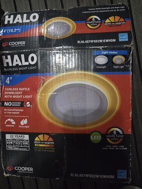 HALO 4" Baffle Downlight Night Light LED Selectable Color RLNL4079FSD2W1EWH Whi…